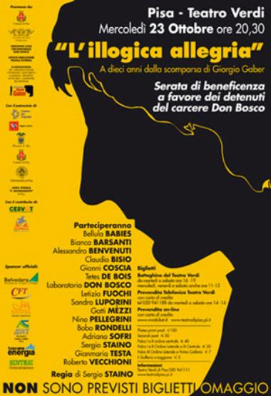 L' Illogica Allegria - serata di beneficenza a favore dei detenuti del carcere Don Bosco