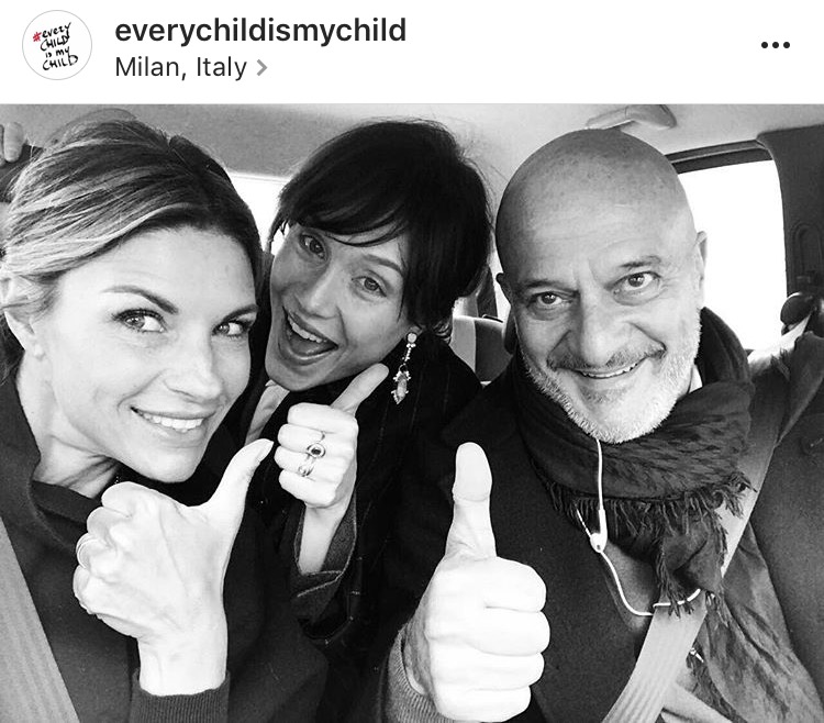 Claudio Bisio con Gabriella Pession e Martina Colombari