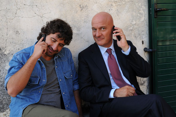 Claudio Bisio e Alessandro Siani sul set di Benvenuti al Sud