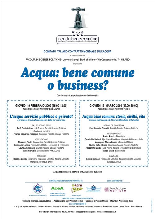 Acqua, bene comune