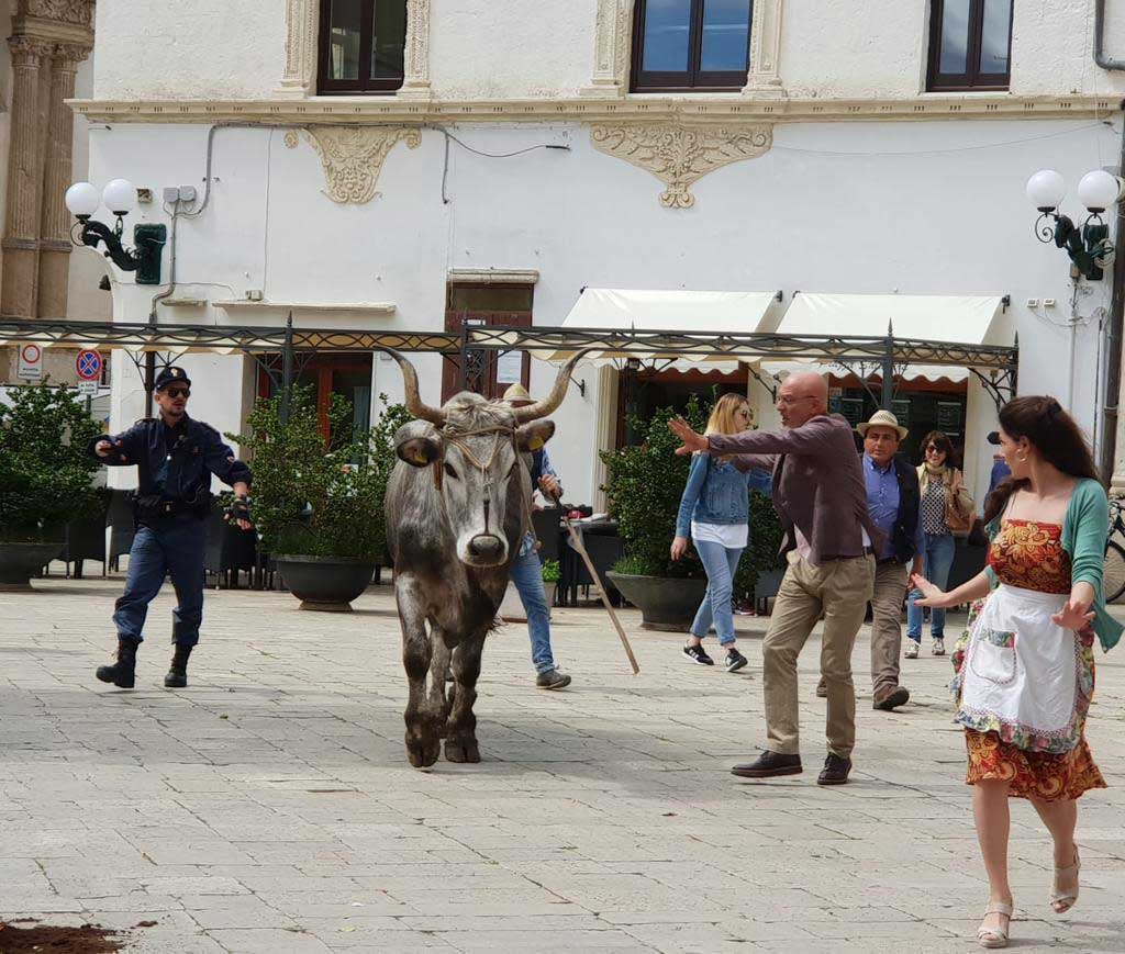 Durante le riprese di Cops