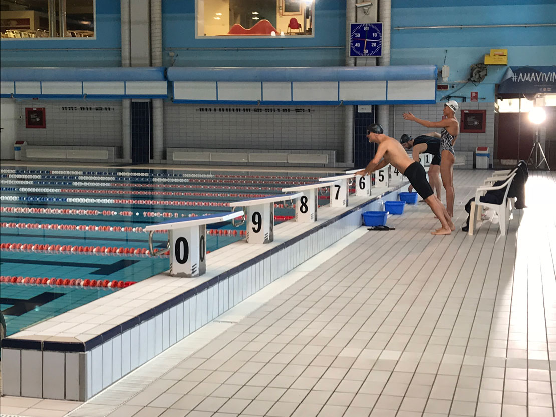 Preparazione per la sfida con la campionessa olimpionica